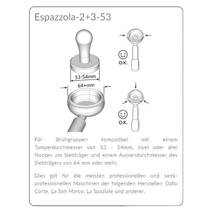 Espazzola-2+3-53 Brühkopf Reinigungstool Schwarz